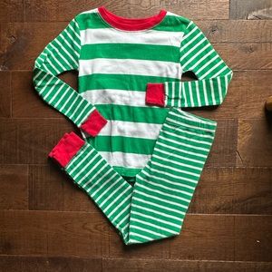 Carter’s Striped Green/White Christmas Pajamas Holiday Size 7 Girls/Boys